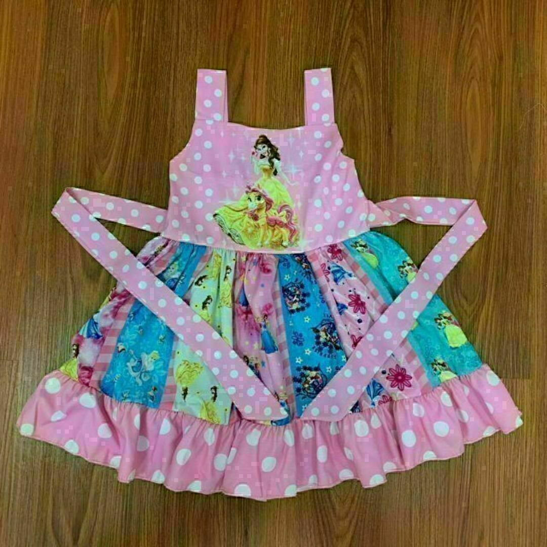 かわいい♡ディズニープリンセス♡パッチワークワンピース♡ピンク 100 キッズ/ベビー/マタニティのキッズ服女の子用(90cm~)(ワンピース)の商品写真