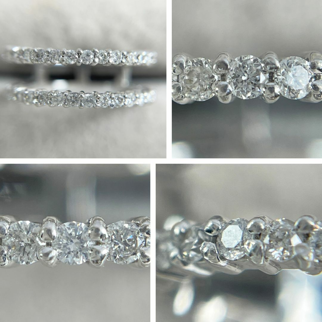 K18wg 天然ダイヤモンド 0.51ct ハーフエタニティリング レディースのアクセサリー(リング(指輪))の商品写真