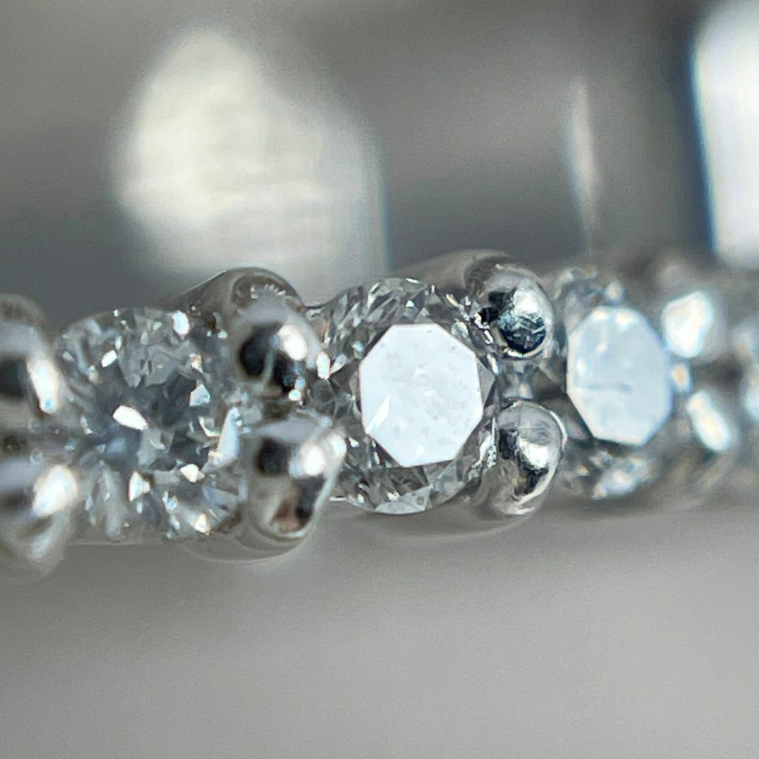 K18wg 天然ダイヤモンド 0.51ct ハーフエタニティリング レディースのアクセサリー(リング(指輪))の商品写真