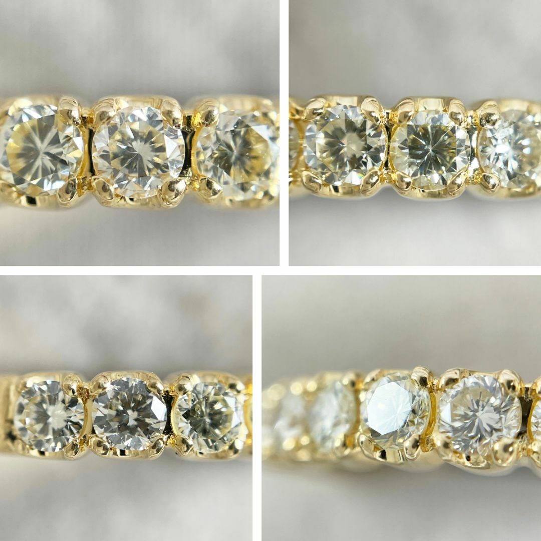K18 天然ダイヤモンド 0.468ct ハーフエタニティリング レディースのアクセサリー(リング(指輪))の商品写真