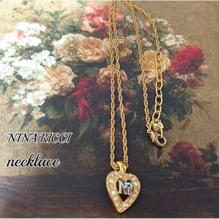 ニナリッチ(NINA RICCI)の【NINA RICCI】ハート型ライトストーンNRロゴネックレス(ネックレス)