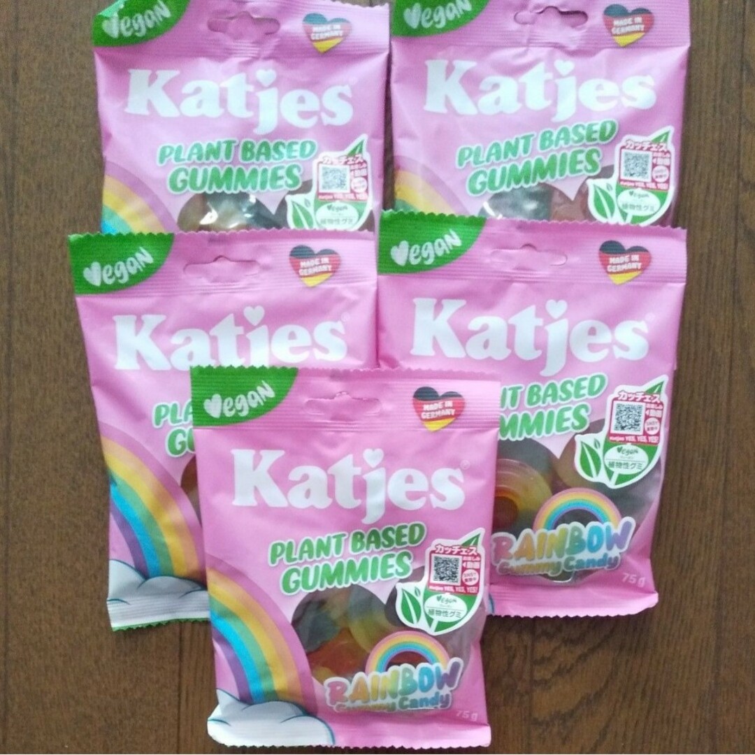 Kabaya(カバヤショクヒン)のグミ 75g×5袋 カッチェス レインボーグミ 植物性グミ ビーガン ヴィーガン 食品/飲料/酒の食品(菓子/デザート)の商品写真