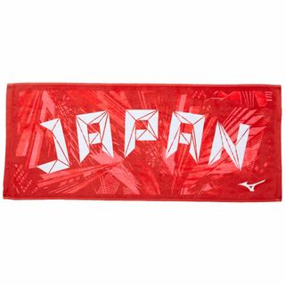 【色: レッド】ミズノ トレーニングウェア 今治タオル フェイスタオル JAPA(タオル/バス用品)