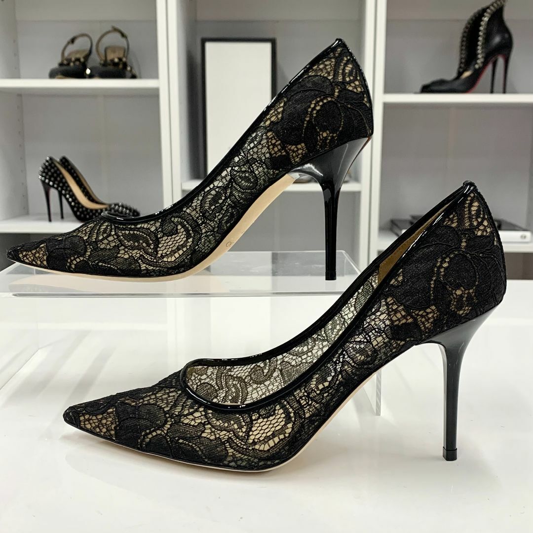 JIMMY CHOO(ジミーチュウ)の8264 ジミーチュウ レース パンプス ブラック レディースの靴/シューズ(ハイヒール/パンプス)の商品写真