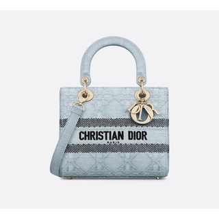クリスチャンディオール(Christian Dior)の新作 新品 ディオール LADY D-LITE ミディアムバッグ ラフィア(ハンドバッグ)