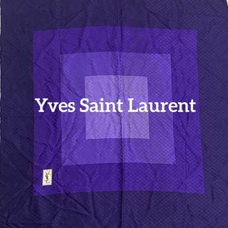 イヴサンローラン(Yves Saint Laurent)の★イヴサンローラン★ スカーフ 大判 スクエア グラデーション パープル(バンダナ/スカーフ)