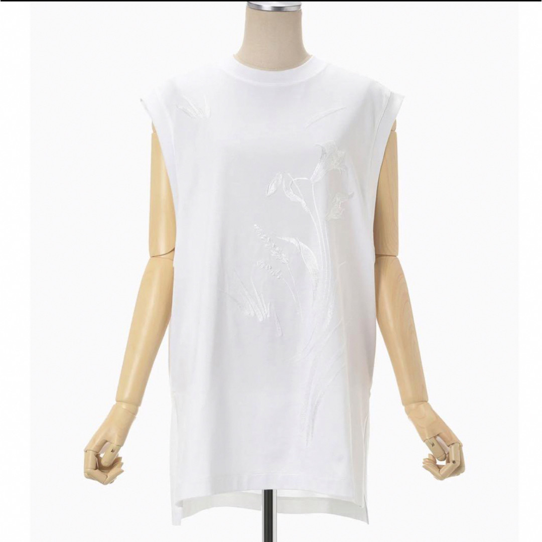 mame(マメ)の新品　Suvin Cotton Jersey Emboridery Top レディースのトップス(Tシャツ(半袖/袖なし))の商品写真