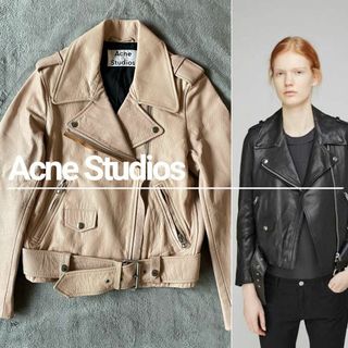 【超美品】AcneStudios アクネ レザー ライダース ジャケット(ライダースジャケット)