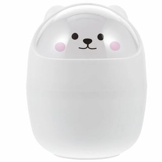 【色: ホワイト】VORCOOL 卓上ゴミ箱 ミニゴミ箱 ふた付き かわいい猫 (ごみ箱)