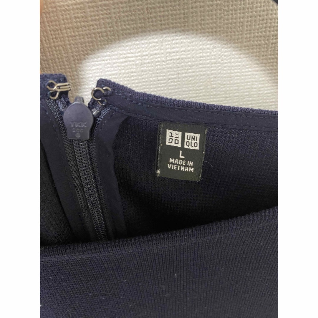 UNIQLO(ユニクロ)のユニクロ　UNIQLO ワンピース　L 七分袖 レディースのワンピース(ひざ丈ワンピース)の商品写真