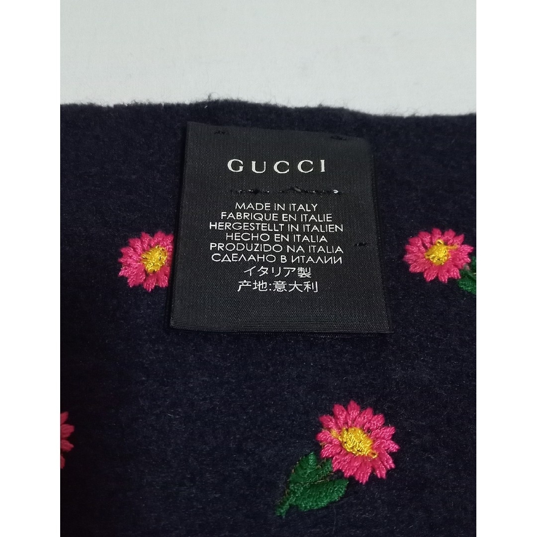 Gucci(グッチ)の【美品 GUCCI】グッチ 花柄刺繍 ストール レディースのファッション小物(マフラー/ショール)の商品写真