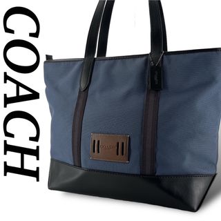 コーチ(COACH)のコーチ　トートバッグ　大容量　36812  A4可　コーデュラ　紺　ビジネス(トートバッグ)