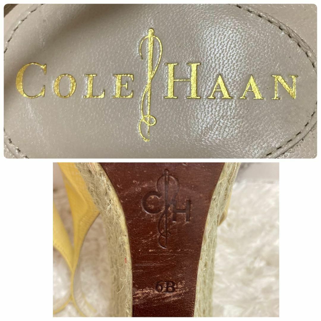 Cole Haan(コールハーン)の送料込★コールハーン★ウエッジサンダル★エナメル★イエロー★オープントゥ★6B レディースの靴/シューズ(サンダル)の商品写真