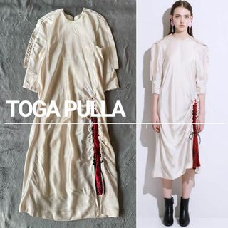 トーガプルラ(TOGA PULLA)の【希少】TOGA PULLA アセテートサテンドレス サテンワンピース(ロングワンピース/マキシワンピース)