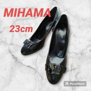 MIHAMA ミハマ　レザーパンプス　黒　23cm(ハイヒール/パンプス)