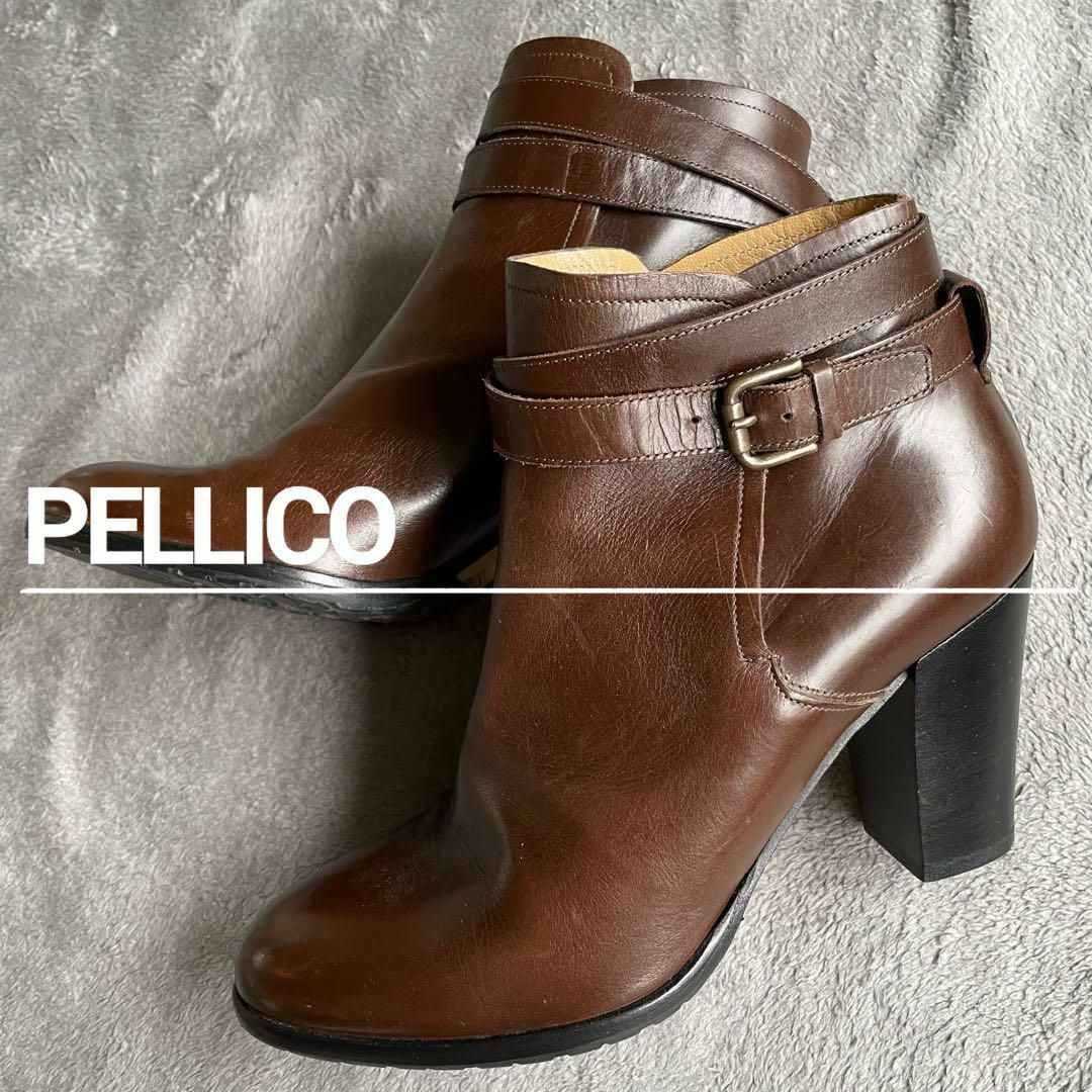 PELLICO(ペリーコ)の【美品·希少】PELLICO ペリーコ ショートブーツ ブラウン 37 1/2 レディースの靴/シューズ(ブーツ)の商品写真