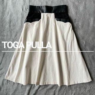 【希少】TOGA PULLA トーガ フェイクレザー コーデュロイスカート(ひざ丈スカート)