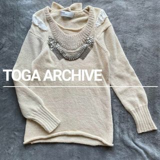 トーガ(TOGA)の【希少】TOGA トーガ ビジューニット ウール アルパカ ベージュ(ニット/セーター)