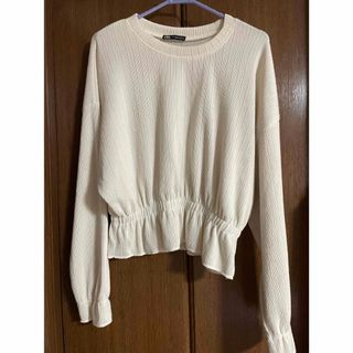 ザラ(ZARA)のZARA　フリルカットソー　ニット　トップス　M(ニット/セーター)