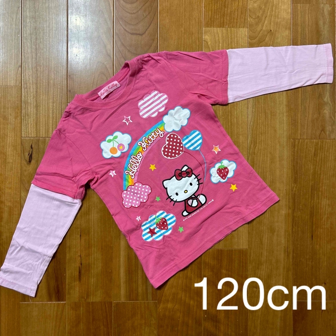 ハローキティ(ハローキティ)の子供服　ジュニア　ハローキティ　長袖　トップス　ロンT カットソー　120cm キッズ/ベビー/マタニティのキッズ服女の子用(90cm~)(Tシャツ/カットソー)の商品写真