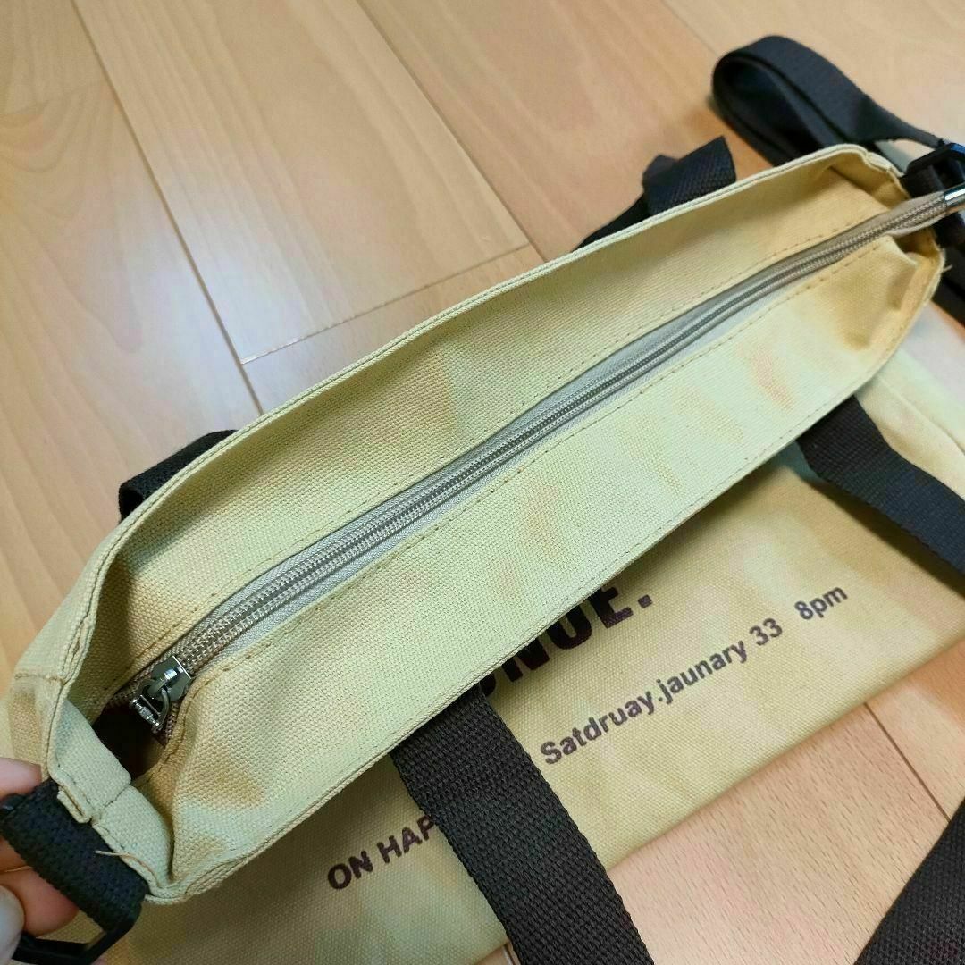 キャンバス トートバッグ ショルダーバッグ ベージュ 2way 大容量 韓国 レディースのバッグ(トートバッグ)の商品写真