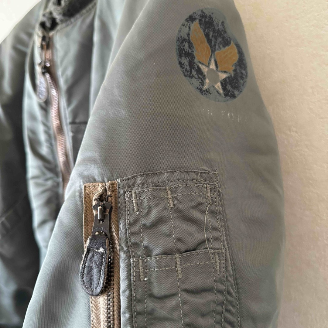 VINTAGE(ヴィンテージ)の米軍 実物 50s  MA-1 MIL-J-8279A XL 黒タグ ma1 メンズのジャケット/アウター(フライトジャケット)の商品写真