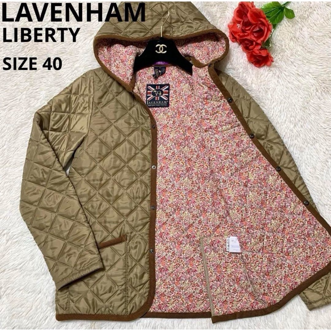 LAVENHAM(ラベンハム)の【極美品】LAVENHAM LIBERTY キルティングコート 花柄 40 レディースのジャケット/アウター(ロングコート)の商品写真