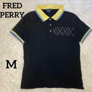 フレッドペリー(FRED PERRY)のフレッドペリー　ポロシャツ　鹿の子　スポーツ　ゴルフ　アーガイル　プリント　M(ポロシャツ)