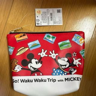 ディズニー(Disney)の『Go! Waku Waku Trip with MICKEY』　ポーチ　未使用(キャラクターグッズ)