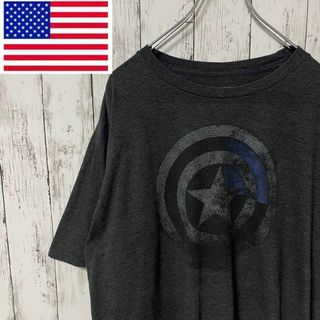 マーベル(MARVEL)のマーベル アメリカ古着 ビッグサイズキャプテンアメリカTシャツダークグレーメンズ(Tシャツ/カットソー(半袖/袖なし))