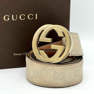 グッチ(Gucci)の✨️良品✨️GUCCI インターロッキング GG柄 ベルト ゴールド(ベルト)