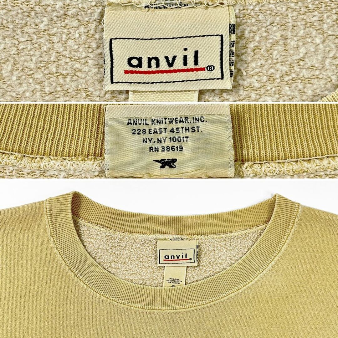 Anvil(アンビル)の90s◎anvil 無地 スウェット USA製コットン マスタードイエロー XL メンズのトップス(スウェット)の商品写真