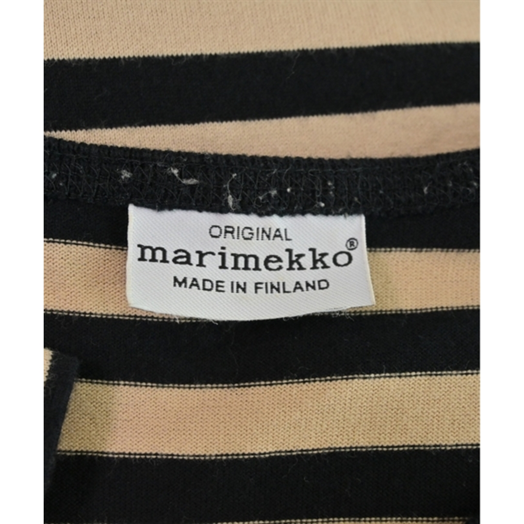 marimekko(マリメッコ)のmarimekko ワンピース 150cm(M位) ベージュx黒(ボーダー) 【古着】【中古】 レディースのワンピース(ひざ丈ワンピース)の商品写真