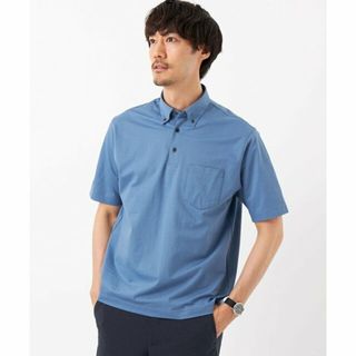 ユナイテッドアローズグリーンレーベルリラクシング(UNITED ARROWS green label relaxing)の【LT.BLUE】サッカーストライプ ボタンダウンカラー ポロシャツ -吸水速乾-(その他)