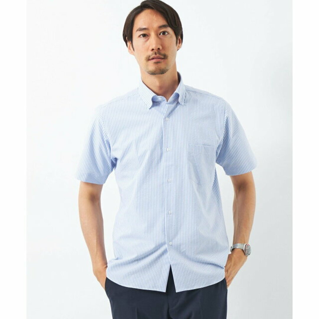 UNITED ARROWS green label relaxing(ユナイテッドアローズグリーンレーベルリラクシング)の【LT.BLUE】ラッカンサッカーストライプ スタンダード ドレスシャツ -ストレッチ・イージーアイロン・吸水速乾- その他のその他(その他)の商品写真