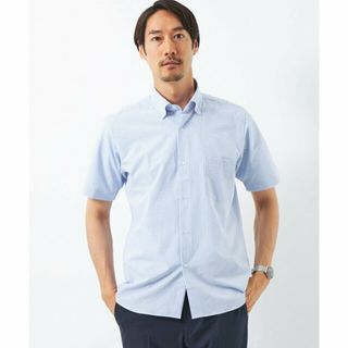 ユナイテッドアローズグリーンレーベルリラクシング(UNITED ARROWS green label relaxing)の【LT.BLUE】ラッカンサッカーストライプ スタンダード ドレスシャツ -ストレッチ・イージーアイロン・吸水速乾-(その他)