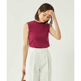 ユナイテッドアローズグリーンレーベルリラクシング(UNITED ARROWS green label relaxing)の【PINK】リブ モックネック ノースリーブ プルオーバー カットソー(カットソー(長袖/七分))