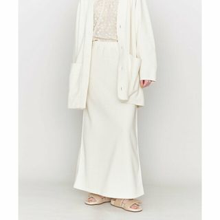 アストラット(ASTRAET)の【OFF WHITE】<ASTRAET>P/C ブークレー ヘリンボーン マキシスカート(ロングスカート)