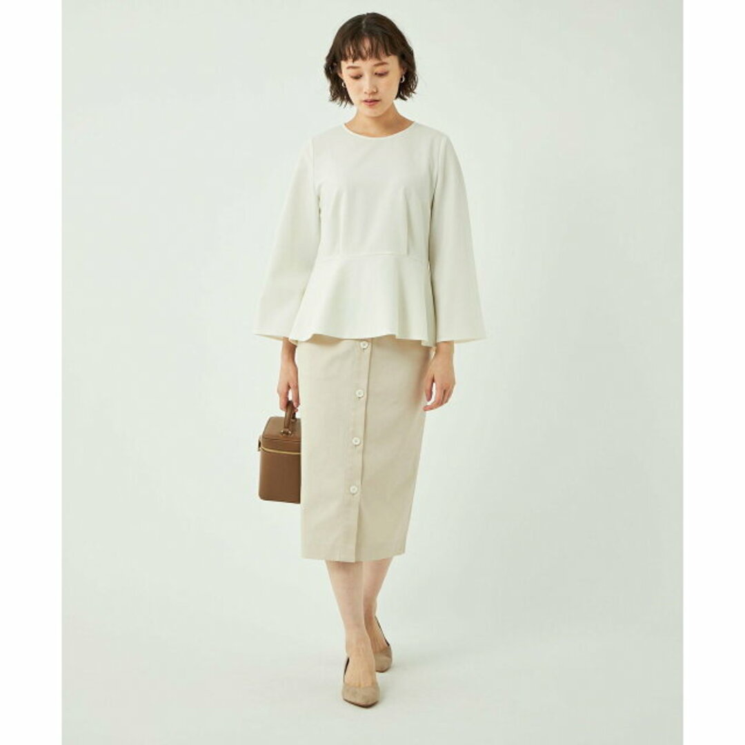 UNITED ARROWS green label relaxing(ユナイテッドアローズグリーンレーベルリラクシング)の【NATURAL】【S(36)】シャンブレー サテン フロントボタン タイトスカート -ストレッチ- レディースのスカート(ロングスカート)の商品写真