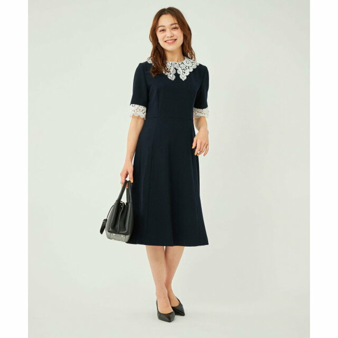 UNITED ARROWS green label relaxing(ユナイテッドアローズグリーンレーベルリラクシング)の【NAVY】<MAKE BETTER THINGS>コラボ カクエリ レースツキ ワンピース レディースのワンピース(ロングワンピース/マキシワンピース)の商品写真