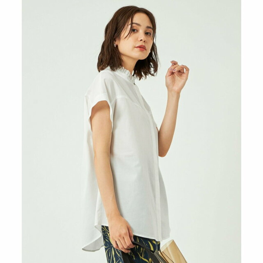 UNITED ARROWS green label relaxing(ユナイテッドアローズグリーンレーベルリラクシング)の【WHITE】【FREE】フリルネック ノースリーブ ブラウス レディースのトップス(シャツ/ブラウス(長袖/七分))の商品写真