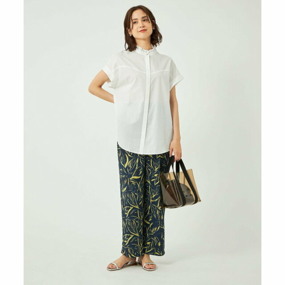 UNITED ARROWS green label relaxing(ユナイテッドアローズグリーンレーベルリラクシング)の【WHITE】フリルネック ノースリーブ ブラウス レディースのトップス(シャツ/ブラウス(長袖/七分))の商品写真