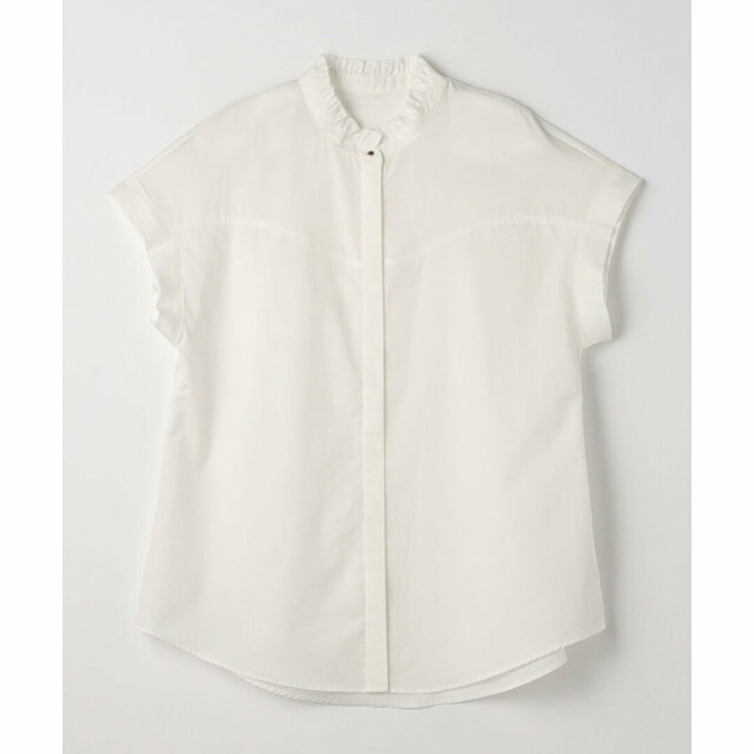 UNITED ARROWS green label relaxing(ユナイテッドアローズグリーンレーベルリラクシング)の【WHITE】【FREE】フリルネック ノースリーブ ブラウス レディースのトップス(シャツ/ブラウス(長袖/七分))の商品写真