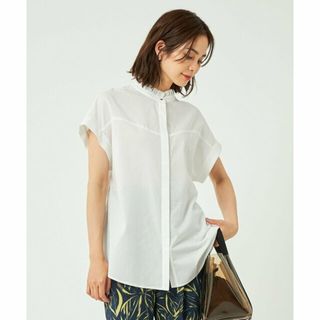 ユナイテッドアローズグリーンレーベルリラクシング(UNITED ARROWS green label relaxing)の【WHITE】フリルネック ノースリーブ ブラウス(シャツ/ブラウス(長袖/七分))