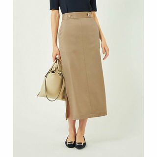 ユナイテッドアローズグリーンレーベルリラクシング(UNITED ARROWS green label relaxing)の【BEIGE】シャンブレー Iライン ロング タイトスカート -ストレッチ・接触冷感-(ロングスカート)