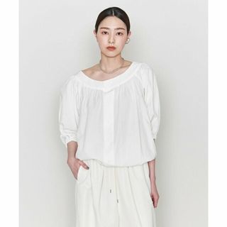 アストラット(ASTRAET)の【WHITE】<ASTRAET>CO ギャザー パフスリーブ 5分袖ブラウス(シャツ/ブラウス(長袖/七分))