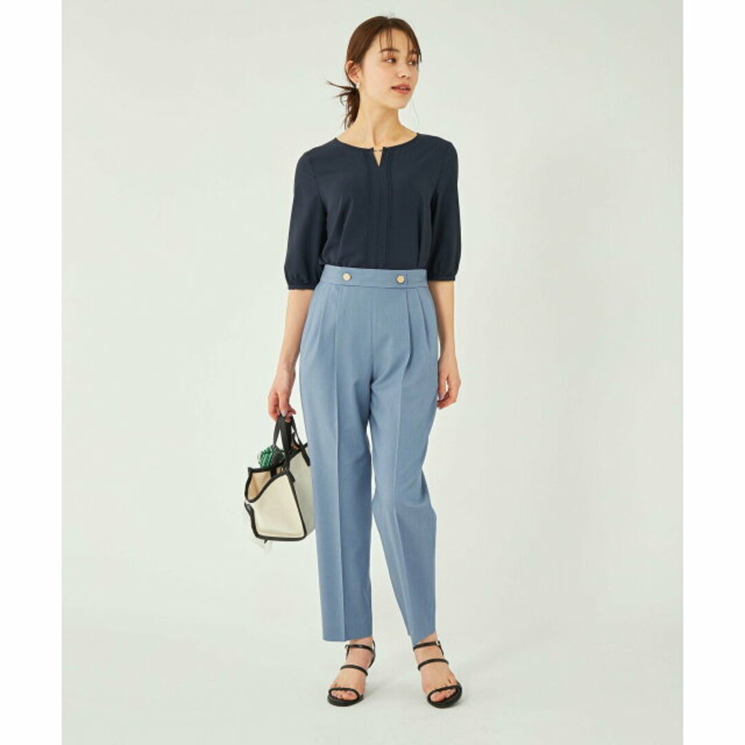 UNITED ARROWS green label relaxing(ユナイテッドアローズグリーンレーベルリラクシング)の【LT.BLUE】【S(36)】シャンブレー ハイチェスト パンツ -ストレッチ・接触冷感- レディースのパンツ(その他)の商品写真