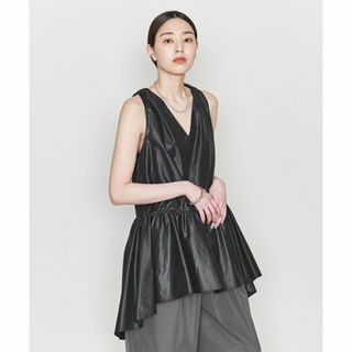 アストラット(ASTRAET)の【BLACK】<ASTRAET>P/C フィッシュテール ペプラムブラウス(シャツ/ブラウス(長袖/七分))