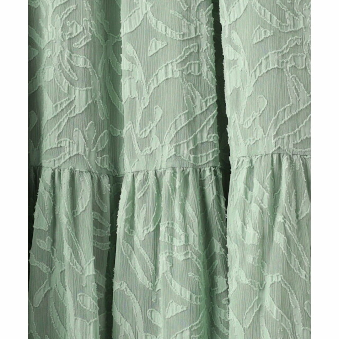 UNITED ARROWS green label relaxing(ユナイテッドアローズグリーンレーベルリラクシング)の【LIME】カット ジャカード ティアード スカート レディースのスカート(ロングスカート)の商品写真