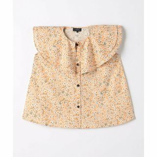 ユナイテッドアローズグリーンレーベルリラクシング(UNITED ARROWS green label relaxing)の【ORANGE】花柄 プリント フリル ブラウス 100cm-130cm<br>(ブラウス)